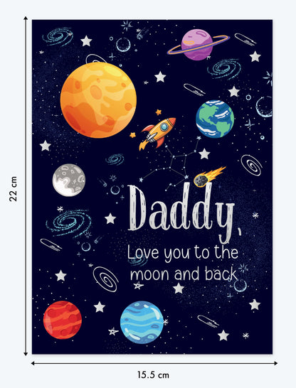 Giftinghouse Father's Day Card with Envelope, Happy Fathers Day Card From Son, Daughter - Dad Birthday Card, Blank Inside Happy Fathers Day Card Daddy from Kids - Made in UK