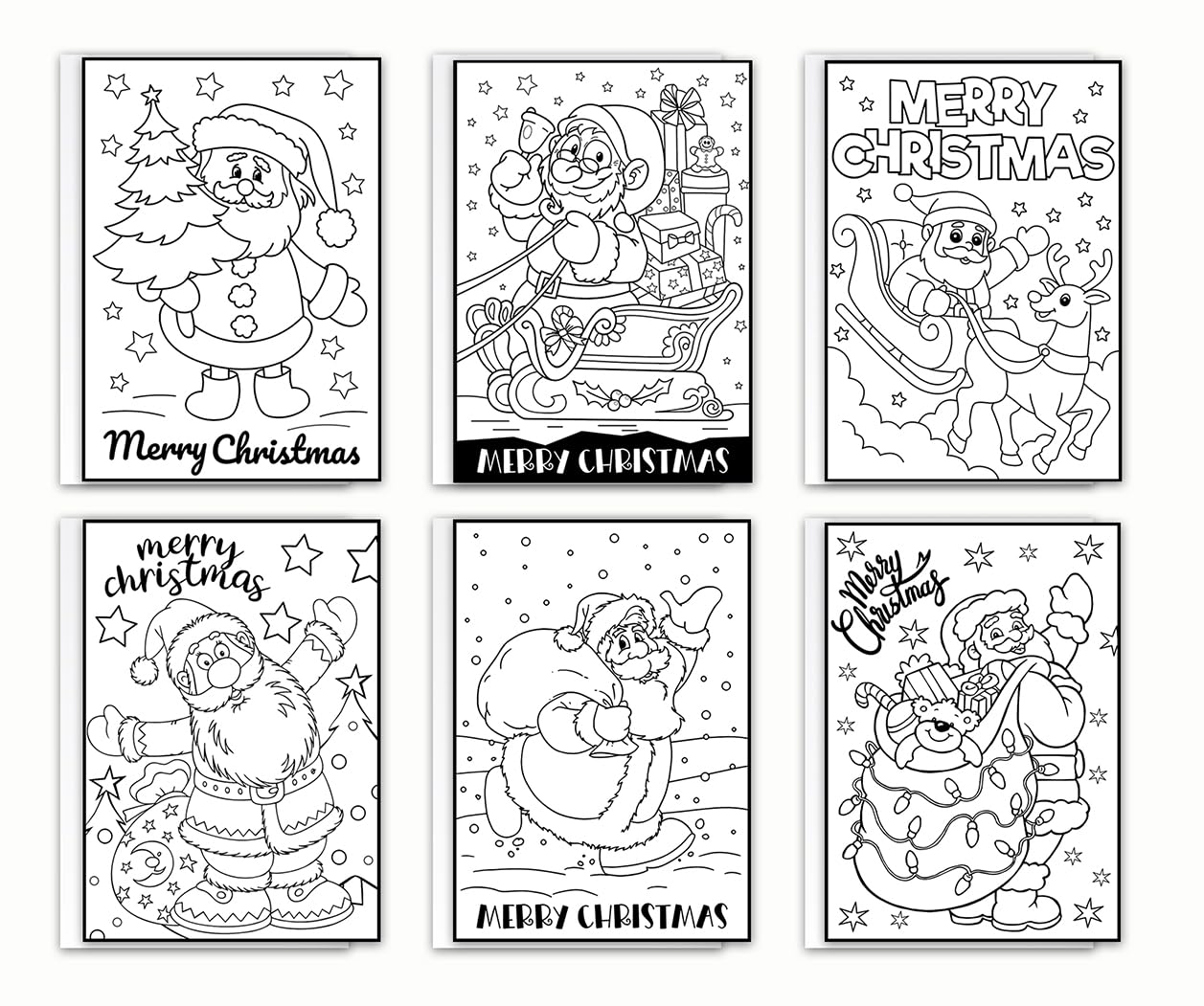 Giftinghouse Colouring Christmas Cards Pack of 12/24/48 | Multipack Xmas cards for Family, Friends, Granddaughter and Childrens | Eco-friendly seasonal greeting card for sale. (Colouring santa, 24 cards)