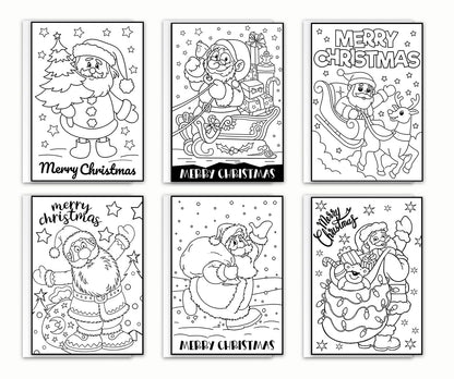 Giftinghouse Colouring Christmas Cards Pack of 12/24/48 | Multipack Xmas cards for Family, Friends, Granddaughter and Childrens | Eco-friendly seasonal greeting card for sale. (Colouring santa, 24 cards)