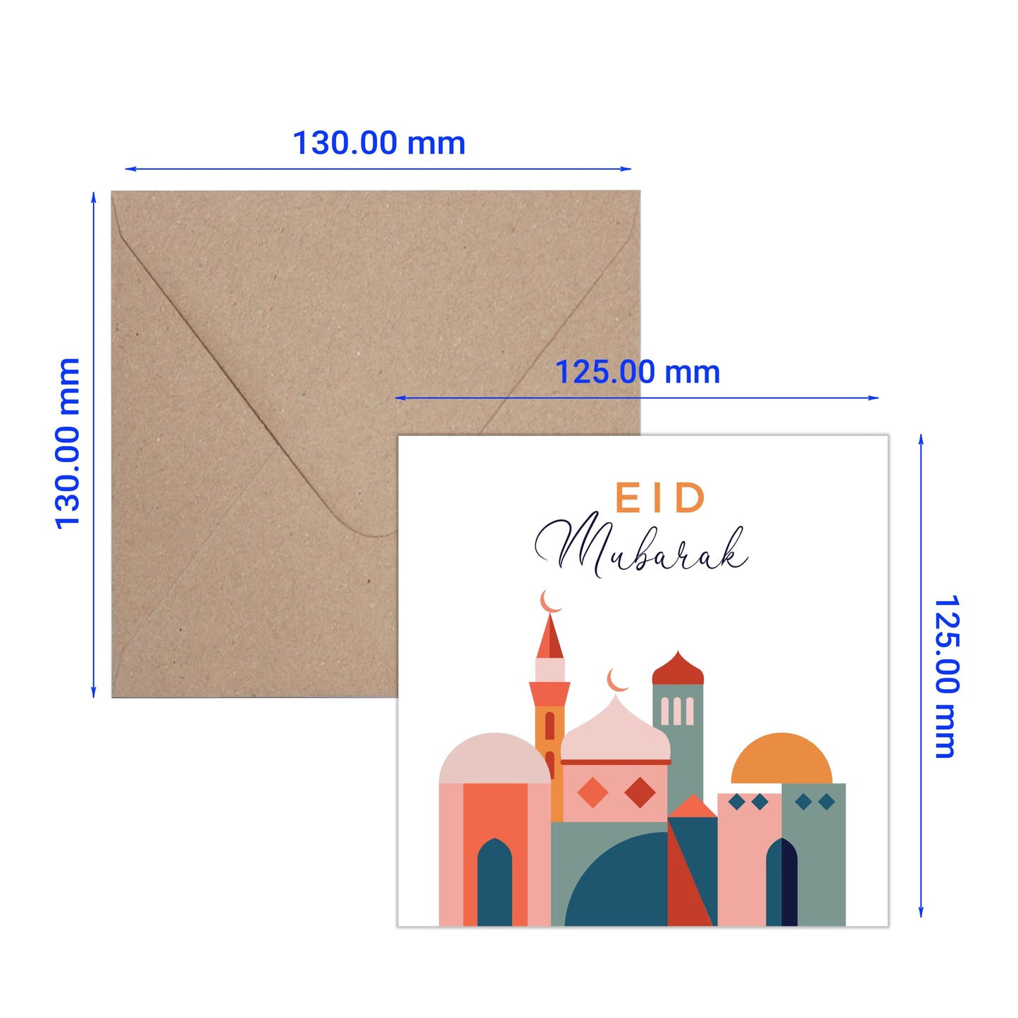 Giftinghouse Eid Cards Pack of 4 with envelopes - Eid Mubarak Cards multipack greetings cards - Eco Friendly card for kids and Family
