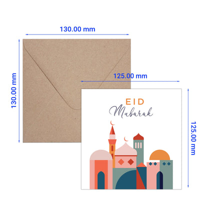 Giftinghouse Eid Cards Pack of 4 with envelopes - Eid Mubarak Cards multipack greetings cards - Eco Friendly card for kids and Family