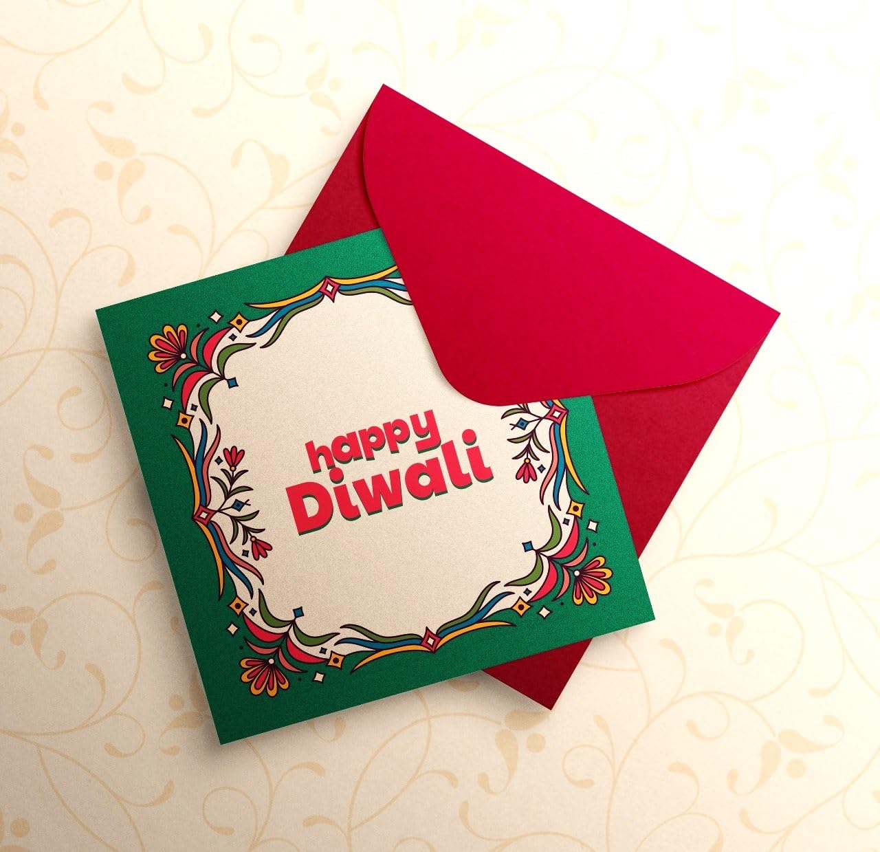 Giftinghouse Premium Diwali Cards Multipack with Envelopes - 8/12 Pcs of Happy Diwali Cards – Eco-Friendly, Luxury Greeting Cards with Red Envelopes for decorations, family, friends