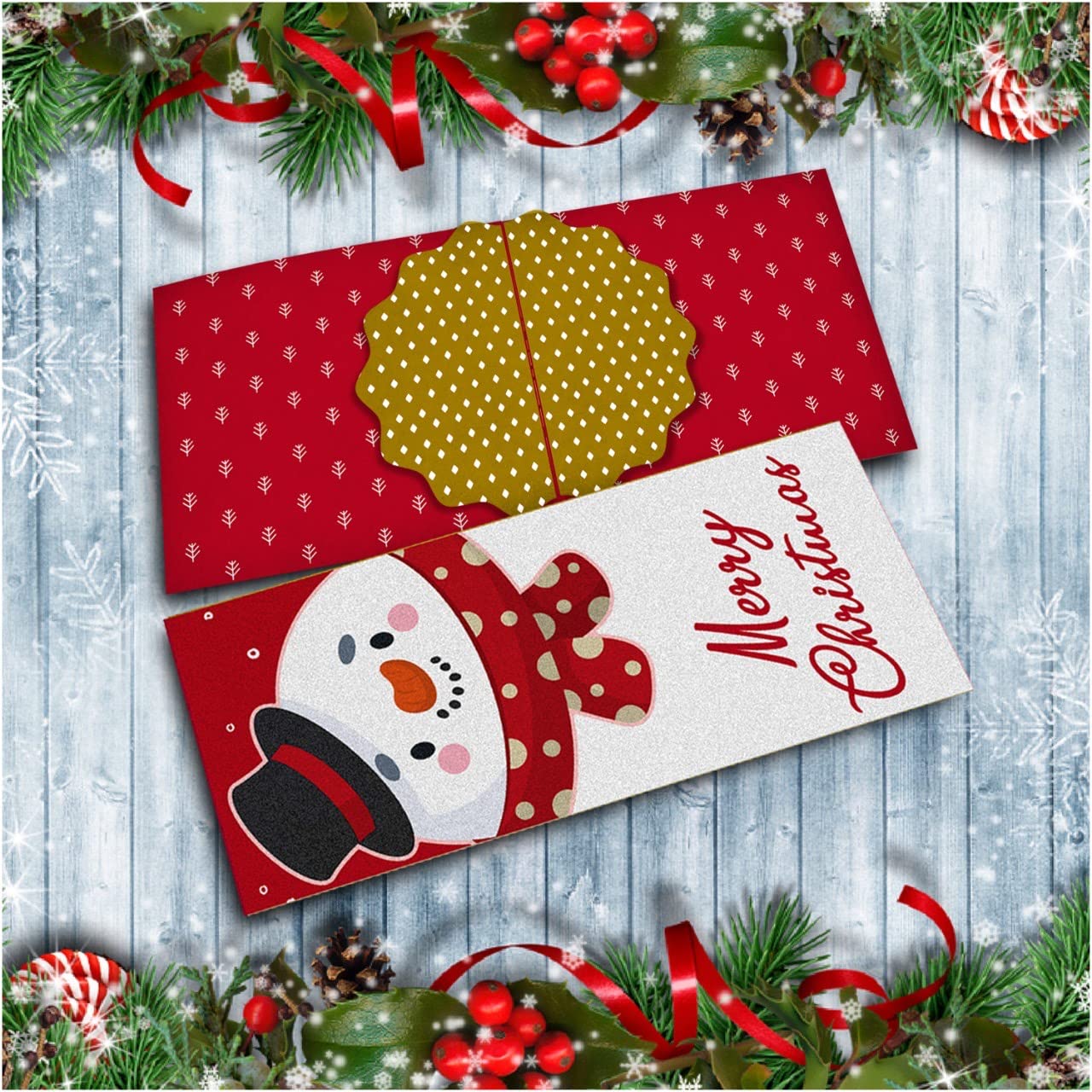 Giftinghouse Christmas Money Wallets for Cash Gifts - 4/12/24 Christmas Greeting Cards Pack with envelopes - Cash Gifts for Xmas eco-Friendly for Family, Friends, Kids and Decorations.