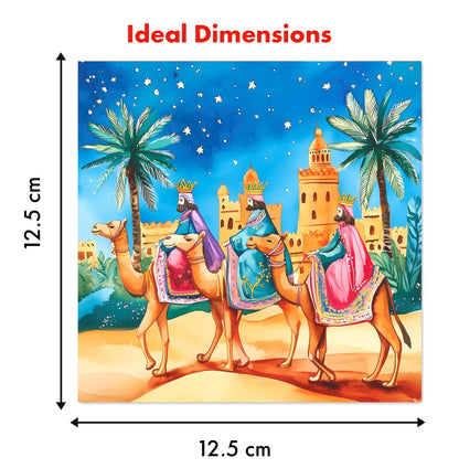 Pack of 16 Charity Christmas Cards 2024 with Envelopes - Religious Luxury Christmas Cards Multipack, Xmas Cards Featuring 4 Unique Nativity Scenes (125 x 125 mm) - Greeting cards for Family & Friends