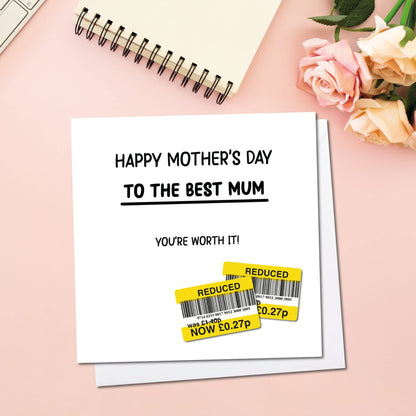 Giftinghouse Funny Mothers Day cards for mum - Rude Mother’s Day card from daughter, son - Luxury Eco-friendly Greeting card for presents
