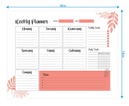Giftinghouse Weekly Planner Notepad | 52 Luxury Sheets | Daily Planner | To do List Notepads | Weekly Meal Planner | Desk pad for Teachers, Students, Business Appointments.