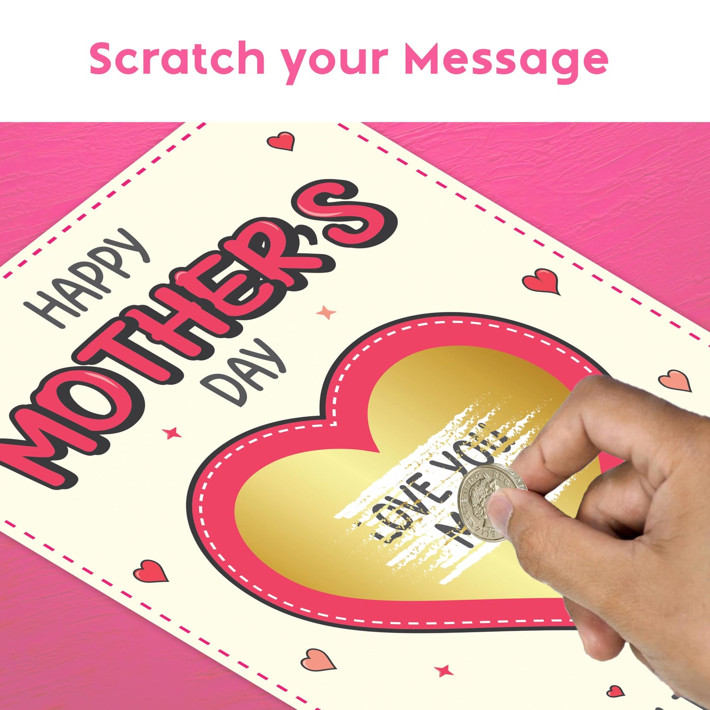 Funny Mothers Day Card for Mum | Personalised Scratch Card to Reveal Your Surprise Gift | Happy Mothers Day Card Funny from Daughter or Son | 18x13 cm | Embossed Seal & Envelope | Made in the UK