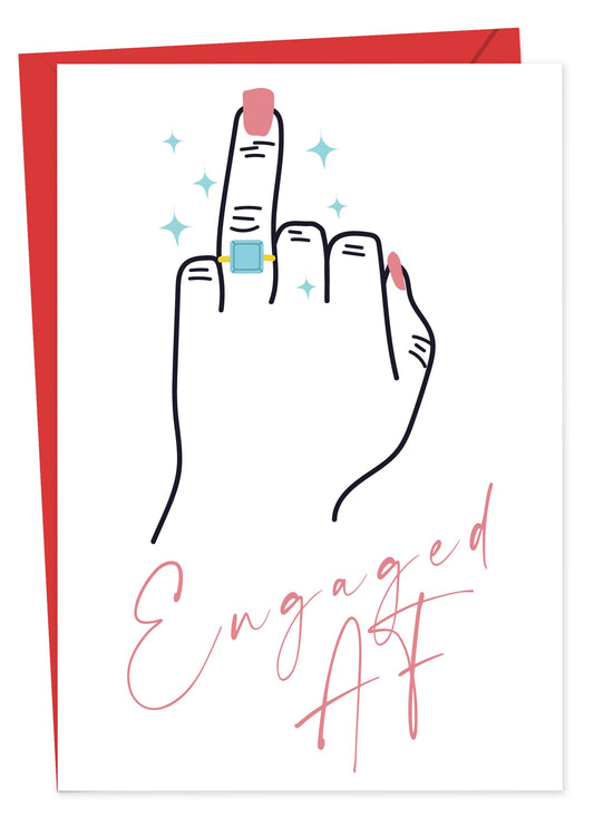 Engagement Card for Couple with Envelope - Congratulations Engagement Card for Him, Her, Friend - Made in the UK