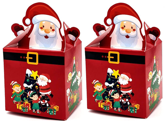 Giftinghouse Christmas sweet boxes empty for gifts -12/24/50 pcs - Christmas Treat presents - candy cupcake cookie – Large DIY Party Favor- Santa Claus boxes for decoration