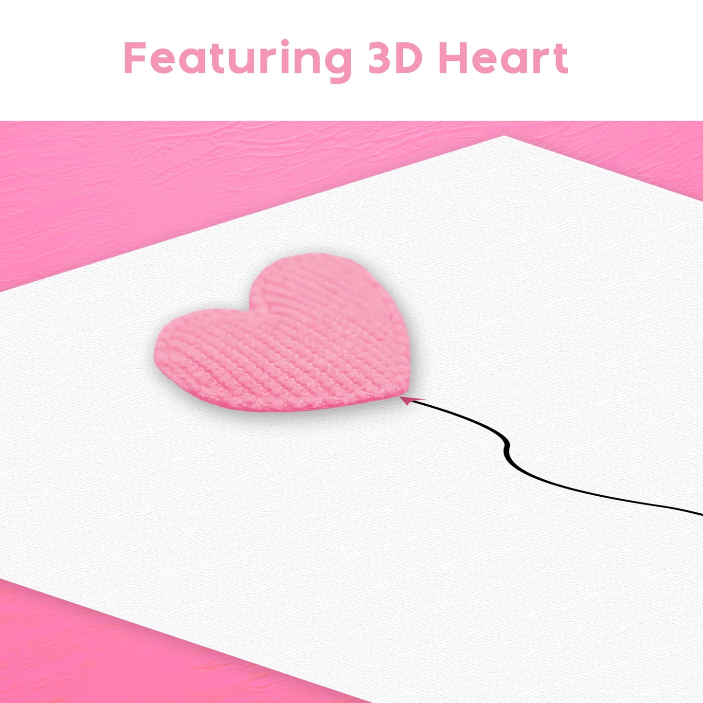3D Mothers Day Card for Mum | Pink Padded Heart with Embossed Sticker & Pink Envelope | Happy Mother's Day Card from Daughter or Son | 18x13 cm – Eco-Friendly 350 GSM - Made in the UK