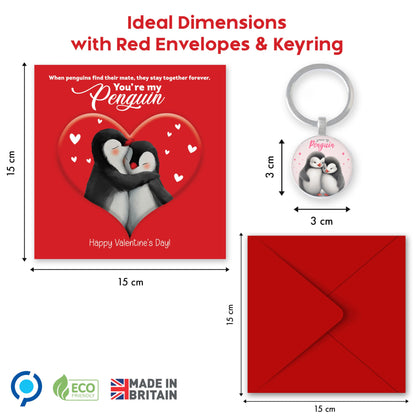 Giftinghouse Anniversary card for wife/husband with keyring - Husband Anniversary Card - Happy Anniversary Card - You Are My Penguin - Gift for him, her - MADE IN UK.