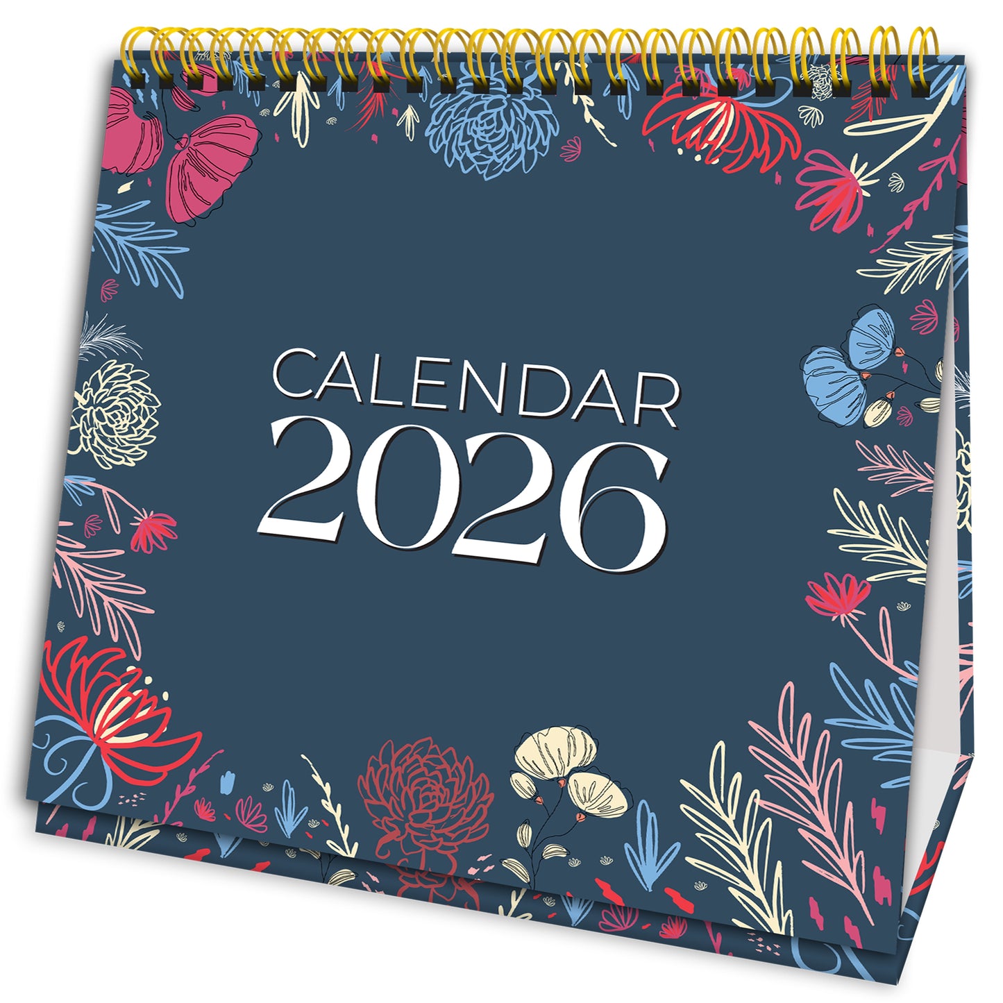 Luxury Desk Calendar 2026 - Desk Calendar UK from Jan to Dec 2026, Month to view desk top flip over calendar with 12 Notes Pages - Made in the UK