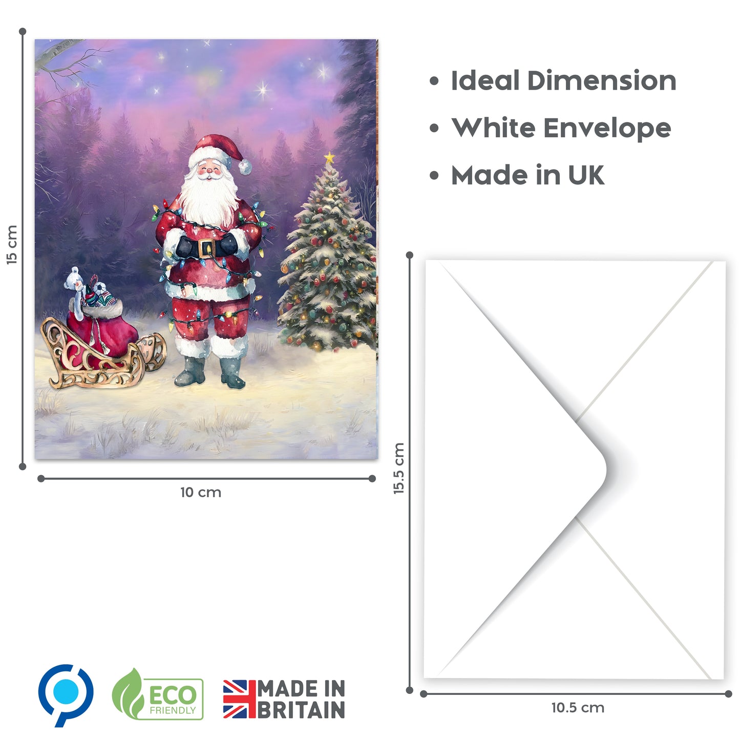 Giftinghouse 16 Christmas Cards Multipack 2025 – Santa & Snowman Xmas Cards Pack – 15 x 10 cm – Festive Greeting Cards for Family, Kids & Friends – Made in the UK