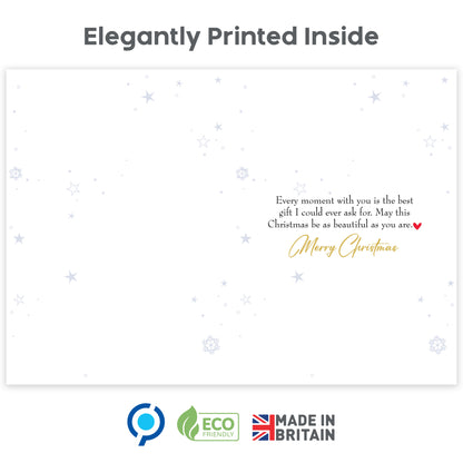 Special Wife Christmas Card – Romantic Winter Scene – 22 x 15.5 cm – Eco-Friendly Xmas Card for Wife from Husband – Inside Greeting – Made in the UK