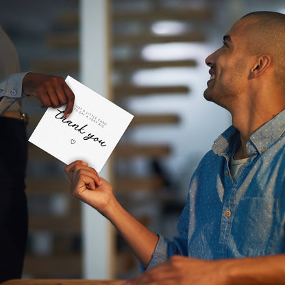 Giftinghouse 24 Thank You Cards Pack with Gold Foil Stickers and Kraft Envelopes, 12.5 x 12.5 cm – Blank Inside – Ideal for Teachers, Weddings, Kids, Christmas – Made in the UK