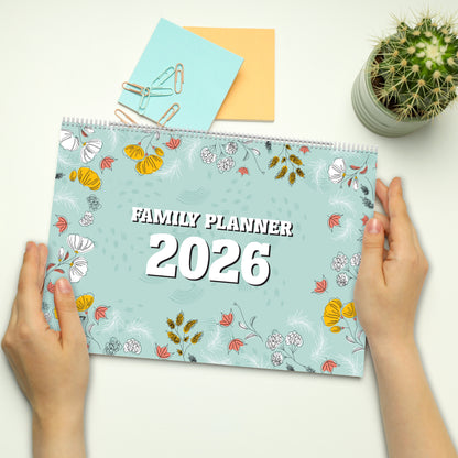 Family Calendar 2026 UK – A3 Month to View Family Planner with 6 Columns for Parents & Children – 42 x 31 cm – Household & School Planning Jan–Dec 2026 – Made in the UK