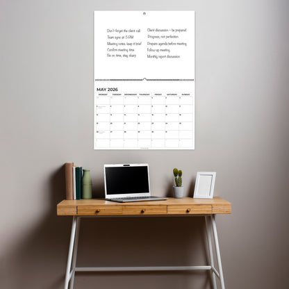 Wall Calendar 2026 - A4 2026 Calendar UK Month-to-View (Jan - Dec) - Twin-Wire Binding, Hanging Hook - For Family planner, Office, Student - Made in the UK