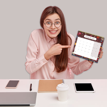 Luxury Desk Calendar 2026 - Desk Calendar UK from Jan to Dec 2026, Month to view desk top flip over calendar with 12 Notes Pages - Made in the UK