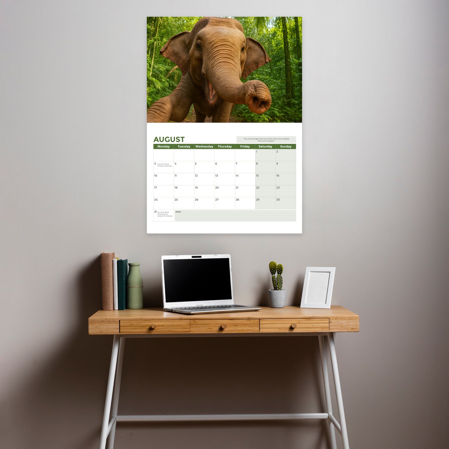 Wall Calendar 2026 UK - A3 Size Animal Selfies 2026 Calendar, Month-to-View (Jan 2026 - Dec 2026) - Eco-Friendly, A3 When Open, Made in the UK.