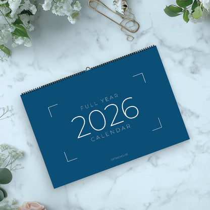 Wall Calendar 2026 - A4 2026 Calendar UK Month-to-View (Jan - Dec) - Twin-Wire Binding, Hanging Hook - For Family planner, Office, Student - Made in the UK