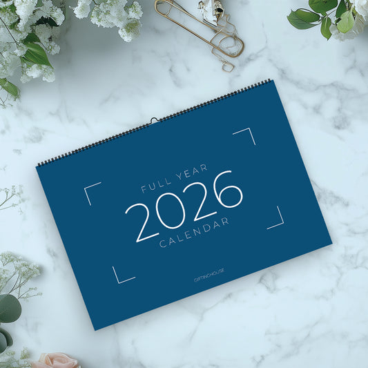 Wall Calendar 2026 - A4 2026 Calendar UK Month-to-View (Jan - Dec) - Twin-Wire Binding, Hanging Hook - For Family planner, Office, Student - Made in the UK