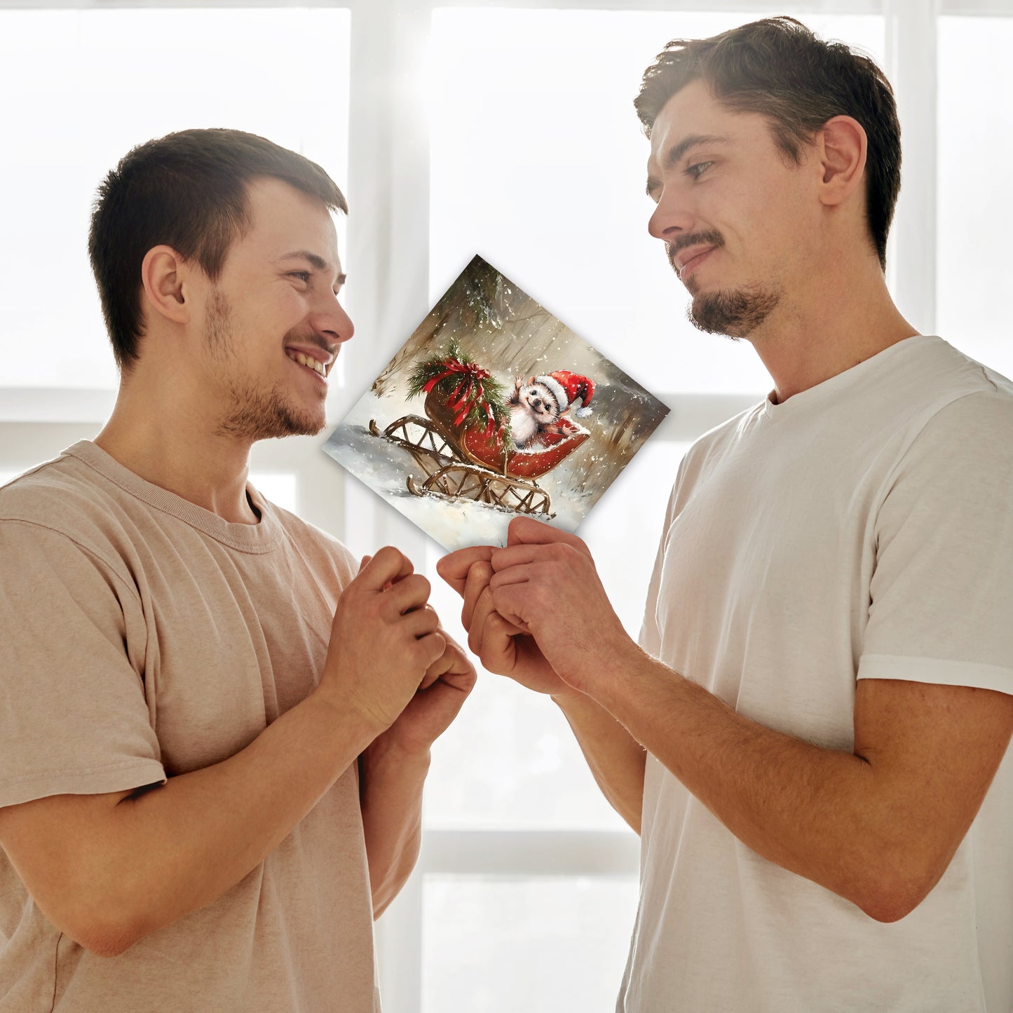 Cute Hedgehog Christmas Cards Designs Multipack of 24  Greeting card for Family Kids & Friends - Made in the UK