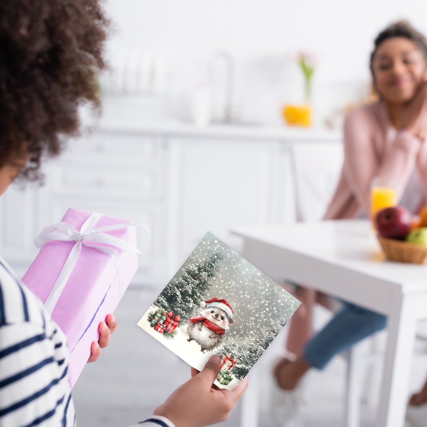 Cute Hedgehog Christmas Cards Designs Multipack of 24  Greeting card for Family Kids & Friends - Made in the UK