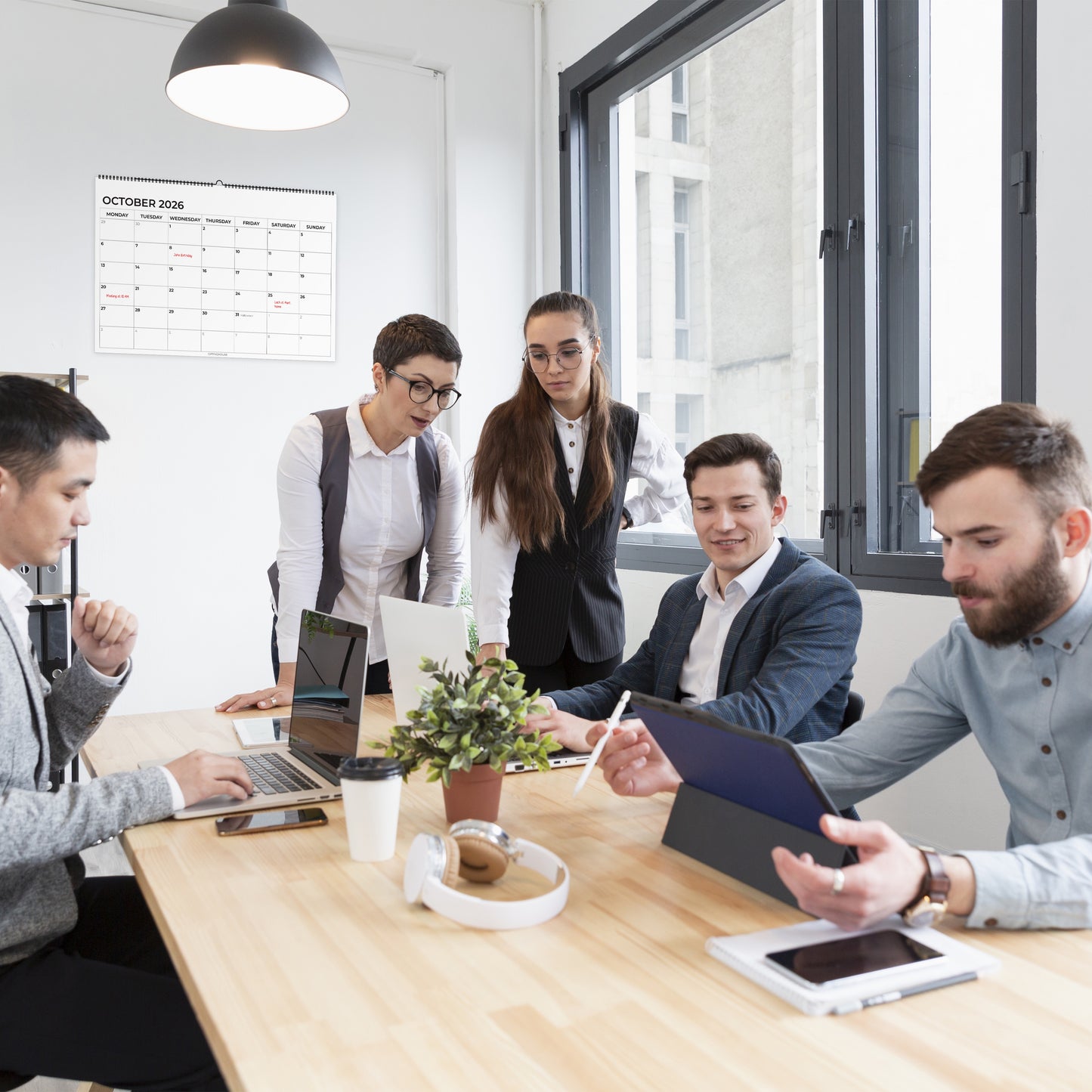 Wall Calendar 2026 - A4 2026 Calendar UK Month-to-View (Jan - Dec) - Twin-Wire Binding, Hanging Hook - For Family planner, Office, Student - Made in the UK