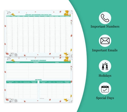 Family Calendar 2026 UK – A3 Month to View Family Planner with 6 Columns for Parents & Children – 42 x 31 cm – Household & School Planning Jan–Dec 2026 – Made in the UK