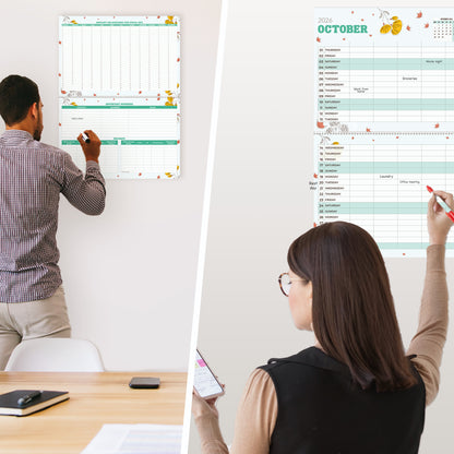 Family Calendar 2026 UK – A3 Month to View Family Planner with 6 Columns for Parents & Children – 42 x 31 cm – Household & School Planning Jan–Dec 2026 – Made in the UK