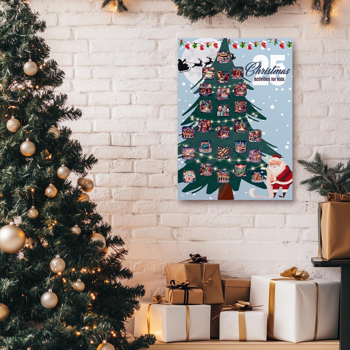 25 Fun Christmas Activities for Kids - A2 Size Christmas Scratch Off Poster for Kids - Perfect Christmas Eve Activities to Do with Kids - Christmas Gifts for Kids, Boys and Girls - Made in The UK