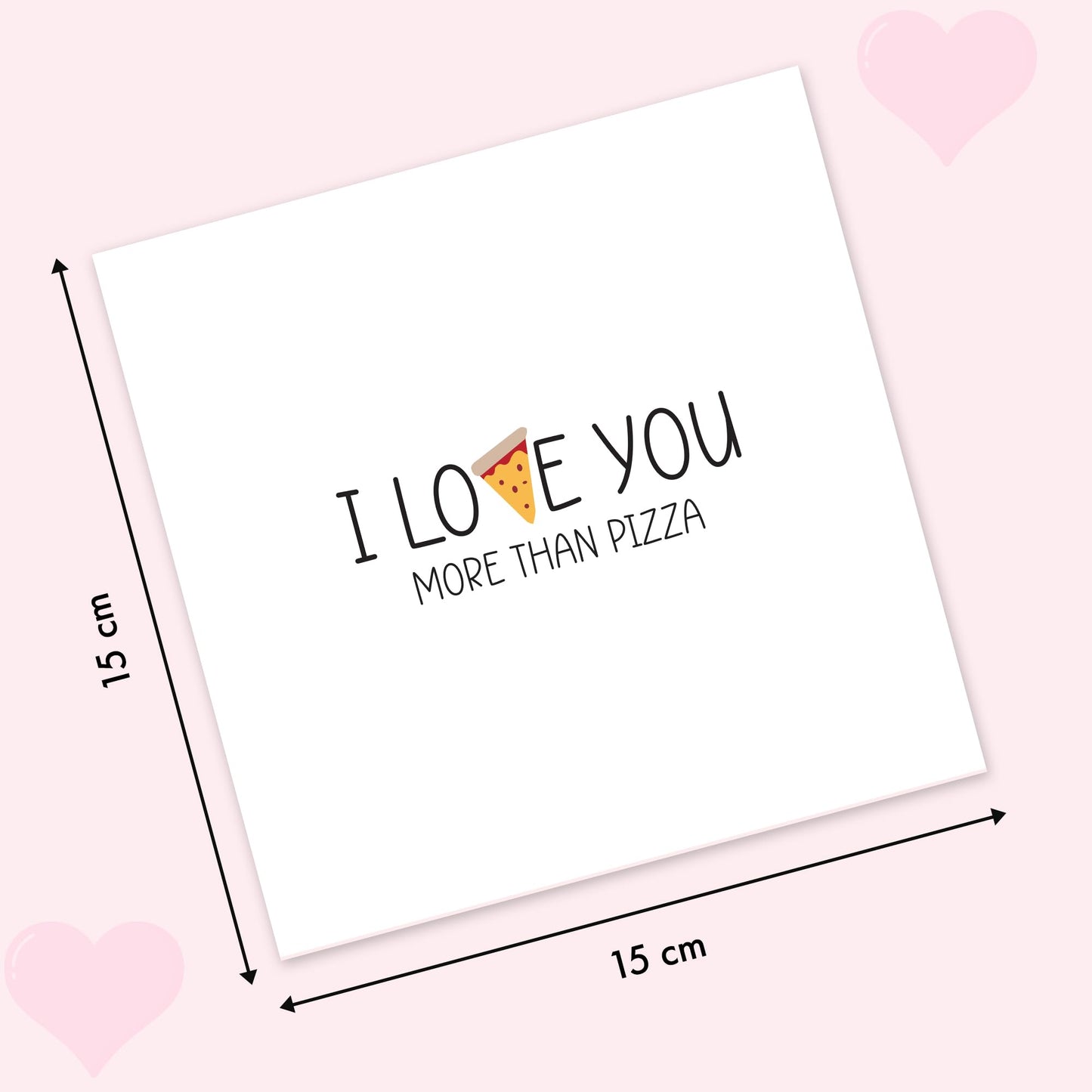 Giftinghouse Valentines Card - Happy Valentines day card for husband - I love you more than pizza card for him, boyfriend, fiancee, wife, her with red envelope - 350 GSM - MADE IN UK.