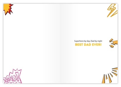 Giftinghouse Father's Day Card with Envelope, Happy Fathers Day Card From Son, Daughter - You're My Super Hero - Made in the UK