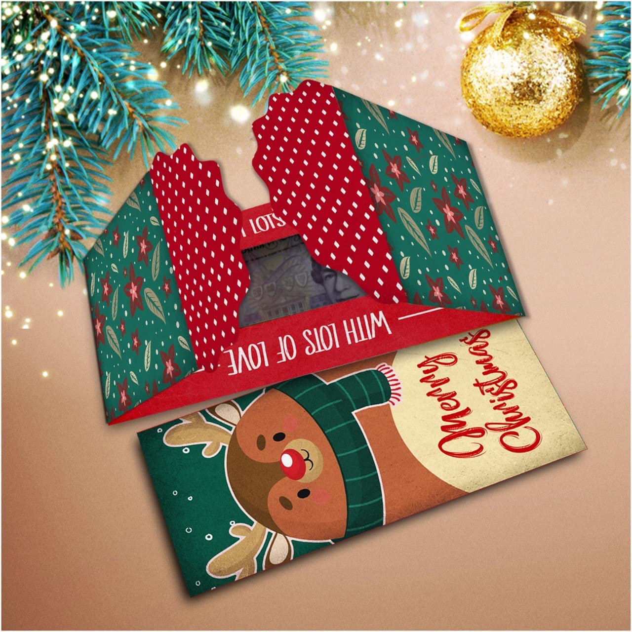 Giftinghouse Christmas Money Wallets for Cash Gifts - 4/12/24 Christmas Greeting Cards Pack with envelopes - Cash Gifts for Xmas eco-Friendly for Family, Friends, Kids and Decorations.