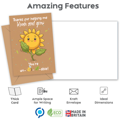 6 Pack Thank You Teacher Gifts for Women & Men – Includes 6 Appreciation Thank You Teacher Cards and Keyrings – End of Year, Leaving, Graduation or Christmas Gifts for Teachers