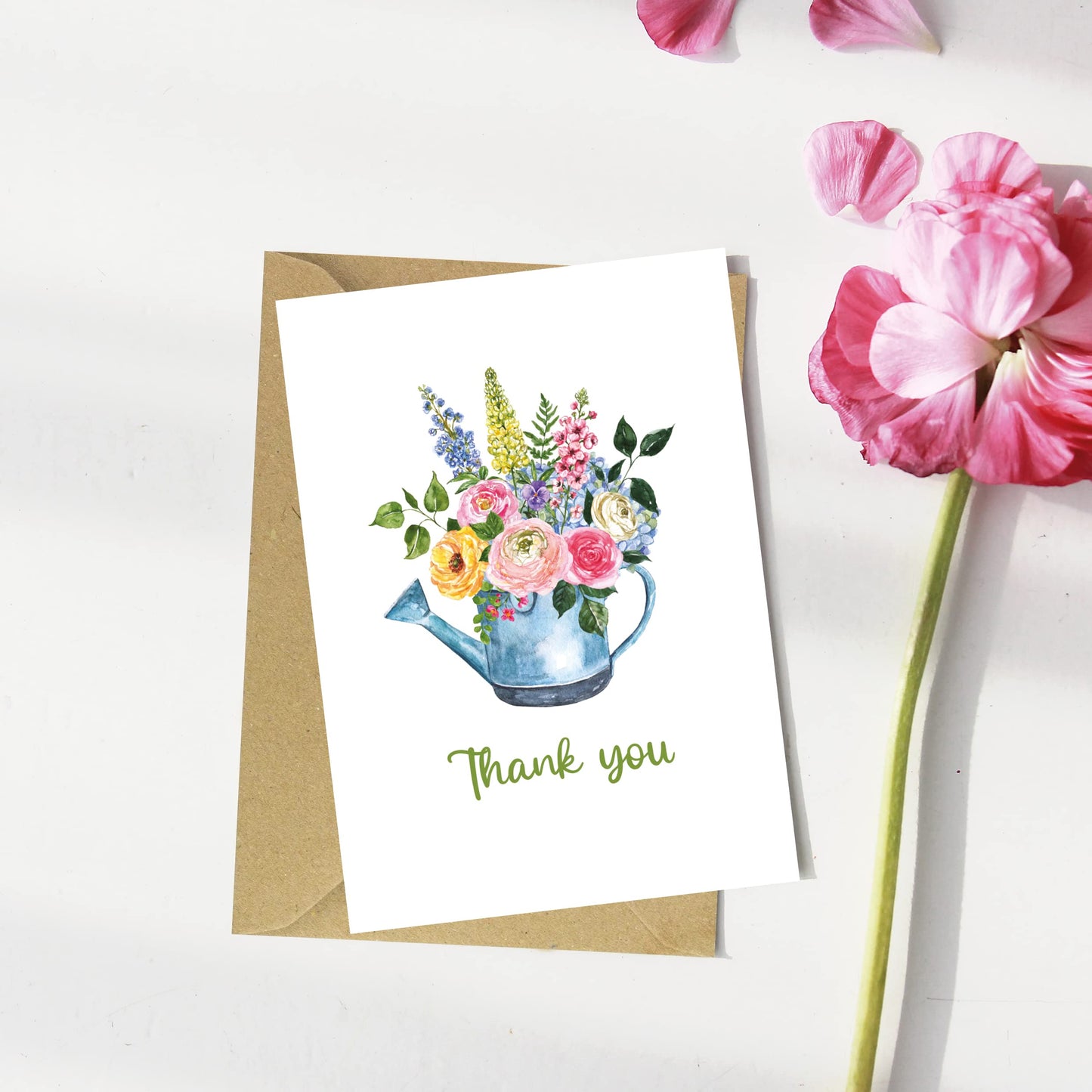 Giftinghouse Thank You Cards Multipack with Envelopes 12/24/48 Packs – Floral Design with Kraft Envelopes - Greeting cards for small business, wedding, kids Fully recyclable.