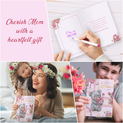 Giftinghouse A5 Foiled Mum Birthday Card with Envelope - Mothers Day Card - Luxury Mothers Day Cards for Mum from Daughter and Son - Made in UK