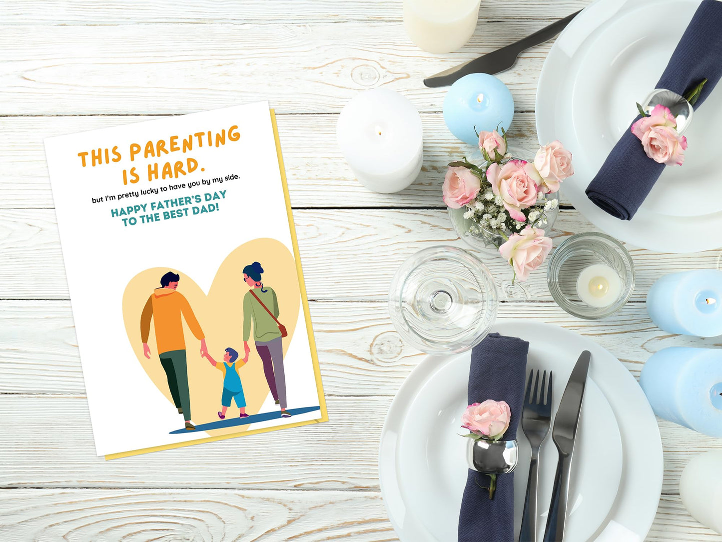 Giftinghouse Husband Fathers Day Card with Envelope, Happy Fathers Day Card From Wife - Fathers Day Card for Husband with the Message 'To The Best Dad!' - Premium Father's Card.