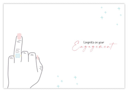 Engagement Card for Couple with Envelope - Congratulations Engagement Card for Him, Her, Friend - Made in the UK