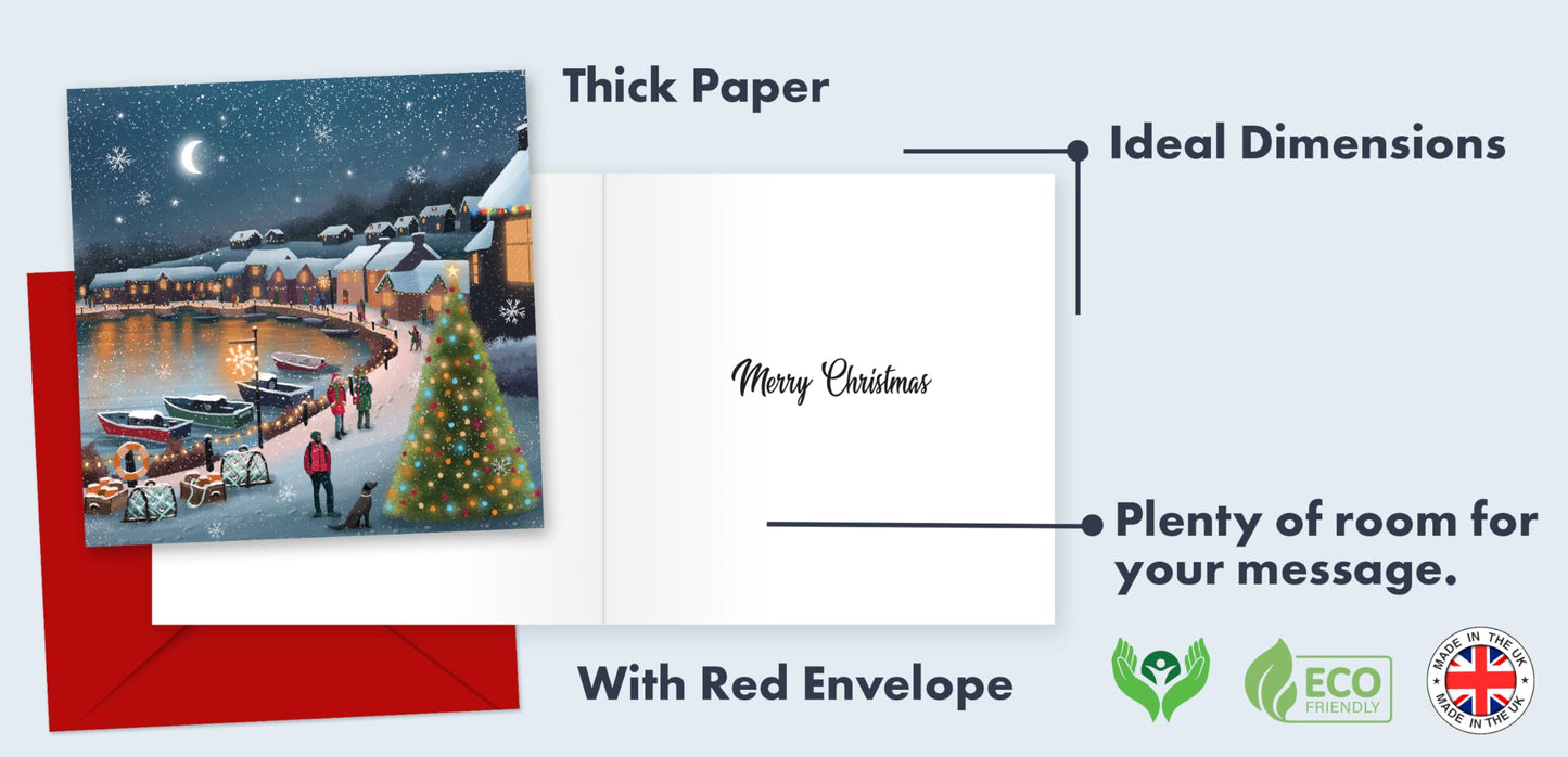 Giftinghouse Charity Christmas Cards 2024 Pack of 12 | Multipack Xmas Cards for Granddaughter, Family, Friends and Childrens with Red envelopes - Made in UK