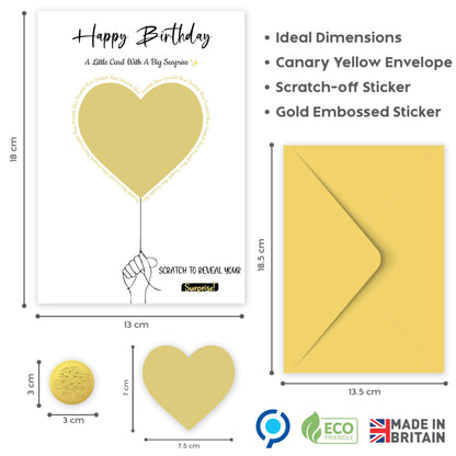 Happy Birthday Scratch Card Reveal | Personalised Scratchable Card with Scratch-off Sticker to Unveil a Surprise Gift | Birthday Scratch Card Gift Reveal | Funny Greeting Card - Made in the UK