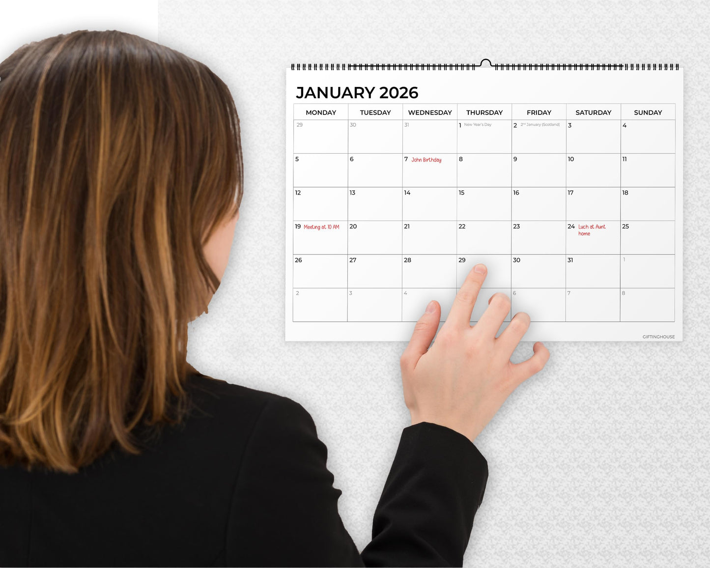 18 Month Calendar 2025-2026 - A4 Wall Calendar UK - A3 When Opened - 42x31cm from July 2025 to December 2026 – Month-to-View Planner with Notes Pages for Each Month.