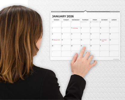 18 Month Calendar 2025-2026 - A4 Wall Calendar UK - A3 When Opened - 42x31cm from July 2025 to December 2026 – Month-to-View Planner with Notes Pages for Each Month.