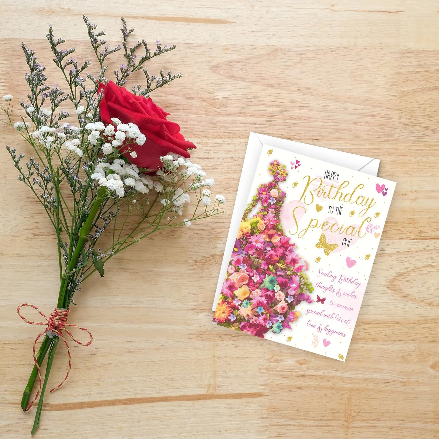 Birthday Card for Women with Envelope - Foiled Traditional Female Birthday Card - Eco-Friendly, Happy Birthday Card Girl, Large Size (8.8x6.3 inch) - Someone Special Birthday Card for Her - Made in UK
