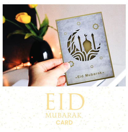Giftinghouse Eid Cards Multipack of 6/12 with envelopes - greetings cards - Eco Friendly happy Eid card for kids and Family (Golden design, 6 cards)