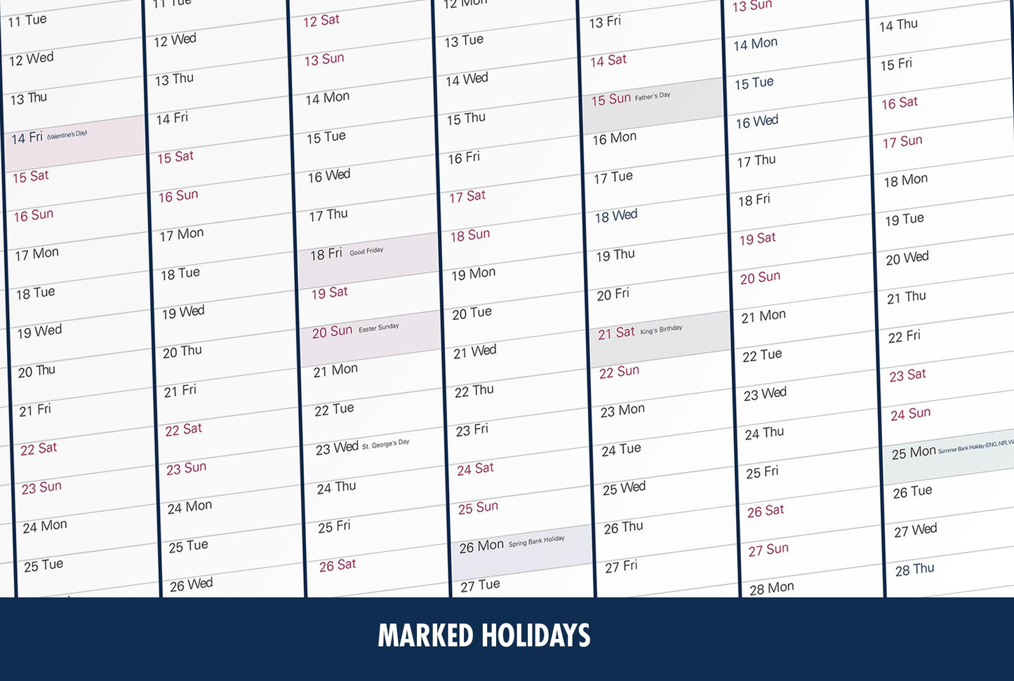 Giftinghouse 2025 Wall Planner A2 Laminated - Full Year Wall Planner 2025 UK - Wall Calendar 2025 with mount stickers for academic, office, home and school by (42 x 59.4 cm) - A2 size.