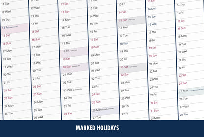 Giftinghouse 2025 Wall Planner A2 Laminated - Full Year Wall Planner 2025 UK - Wall Calendar 2025 with mount stickers for academic, office, home and school by (42 x 59.4 cm) - A2 size.