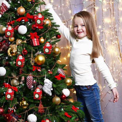 DIY Christmas Advent Calendar 2024 - Empty Advent Calendar to Fill Yourself - Fill your own advent calendar 24 Santa Boxes with Stickers and Jute - Kids Advent Calendar