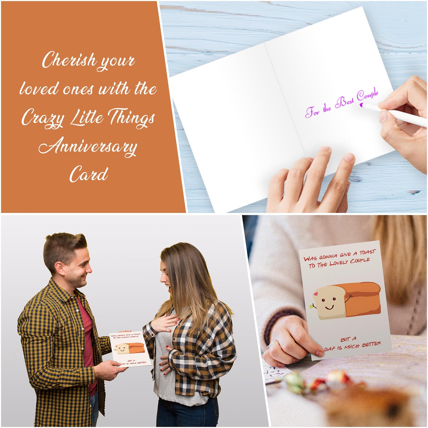 Anniversary Card for Couple - Eco-Friendly Happy Anniversary Card for Husband and Wife - (7.1 x 5.2 inch) Made in UK
