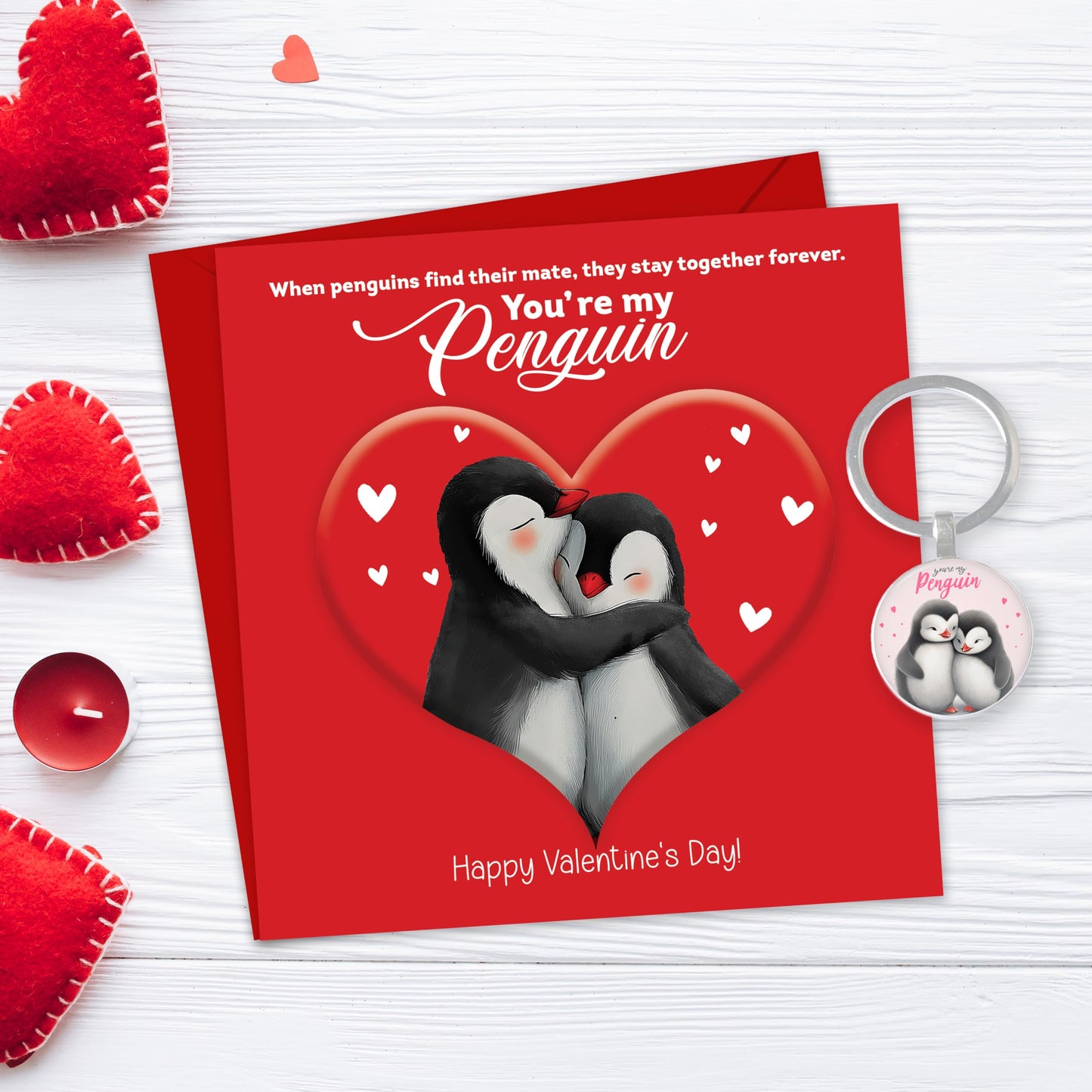 Giftinghouse Anniversary card for wife/husband with keyring - Husband Anniversary Card - Happy Anniversary Card - You Are My Penguin - Gift for him, her - MADE IN UK.